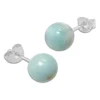 Ohrstecker|Edelstein Ohrringe|Elfen Schmuck Amazonit hellblau hellgrün grau Ohrstecker 8 mm 925 Silber