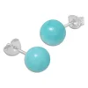 Ohrstecker|Edelstein Ohrringe|Elfen Schmuck Amazonit Ohrstecker 8 mm 925 Silber