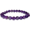 Damenarmbänder|Kugelarmbänder|Elfen Schmuck Amethyst Armband Kugeln dunkel lila 8 mm 18,5 cm