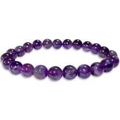 Damenarmbänder|Kugelarmbänder|Elfen Schmuck Amethyst Armband Kugeln dunkel lila 8 mm 18,5 cm