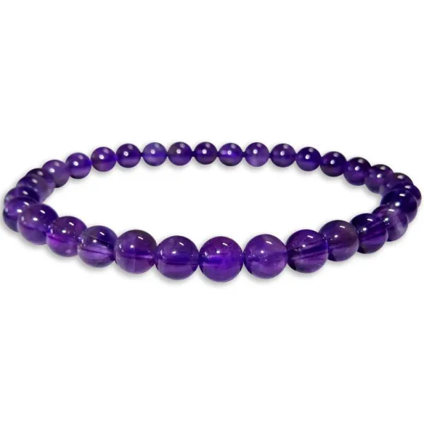 Damenarmbänder|Kugelarmbänder|Elfen Schmuck Amethyst Kugel Armband 6 mm 19 cm