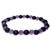 Damenarmbänder|Kugelarmbänder|Elfen Schmuck Amethyst und Lava Kugel Armband 5-6 mm 18 cm