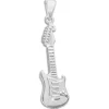 Anhänger Für Herren|Anhänger Für Damen|Elfen Schmuck Anhänger E-Gitarre 925 Silber