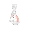 Anhänger Für Kinder|Silber Anhänger|Elfen Schmuck Anhänger Einhorn mit Glitzer und Strass Steinen 925 Silber