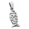 Anhänger Für Herren|Anhänger Für Damen|Elfen Schmuck Anhänger Fisch-Symbol mit Jesus Schriftzug 925 Silber