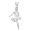 Anhänger Für Kinder|Anhänger Für Damen|Elfen Schmuck Anhänger mit Balletttänzerin mit Zirkonia Kleid 20 x 11 mm 925 Silber