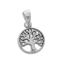 Anhänger Für Damen|Silber Anhänger|Elfen Schmuck Anhänger mit Lebensbaum 925 Silber