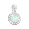Anhänger Für Damen|Silber Anhänger|Elfen Schmuck Anhänger Opal Blume mit Zirkonia 925 Silber