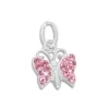 Anhänger Für Kinder|Silber Anhänger|Elfen Schmuck Anhänger Schmetterling mit rosa Strass Steinen 925 Silber