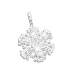 Anhänger Für Kinder|Anhänger Für Damen|Elfen Schmuck Anhänger Schneeflocke Eiskristall mit Zirkonia 925 Silber