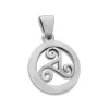Anhänger Für Damen|Silber Anhänger|Elfen Schmuck Anhänger Triskele Spirale im Kreis 925 Silber