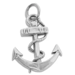 Anhänger Für Herren|Silber Anhänger|Elfen Schmuck Anker mit Seil Anhänger 925 Silber