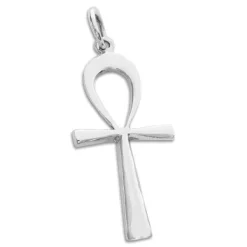 Anhänger Für Herren|Anhänger Für Damen|Elfen Schmuck Ankh Kreuz Anhänger 33 x 17 mm 925 Silber