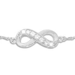 Damenarmbänder|Weitere Armbänder|Elfen Schmuck Armband Unendlichkeit mit 7 Zirkonia 925 Silber 19 cm
