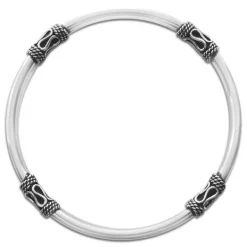 Damenarmbänder|Armreifen|Elfen Schmuck Bali Armreif 925 Silber 18 cm mit 4 Elementen