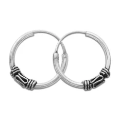 Creolen|Creolen|Elfen Schmuck Bali Creolen 925 Silber 14 x 2 mm
