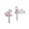 Ohrstecker|Silber Ohrstecker|Elfen Schmuck Ballerina Ohrstecker mit rosa Strass Steinen 925 Silber