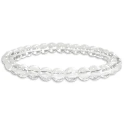 Damenarmbänder|Kugelarmbänder|Elfen Schmuck Bergkristall Kugel Armband 6 mm 19 cm