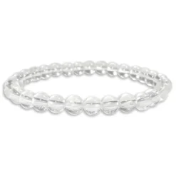 Damenarmbänder|Kugelarmbänder|Elfen Schmuck Bergkristall Kugel Armband 6 mm 18,5 cm