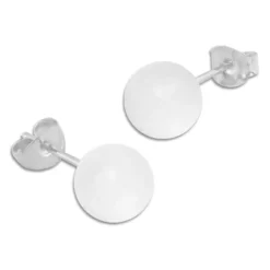 Ohrstecker|Edelstein Ohrringe|Elfen Schmuck Bergkristall Ohrstecker 8 mm matt 925 Silber