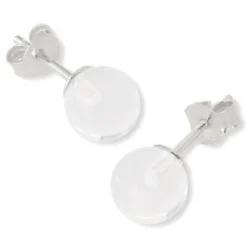 Ohrstecker|Edelstein Ohrringe|Elfen Schmuck Bergkristall Ohrstecker 8 mm 925 Silber