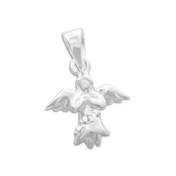 Anhänger Für Kinder|Silber Anhänger|Elfen Schmuck Betender Engel Anhänger mit 3 Zirkonia 925 Silber