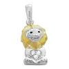 Anhänger Für Kinder|Silber Anhänger|Elfen Schmuck Bicolor Löwen Anhänger mit Zirkonia Strass 925 Silber