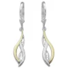 Ohrhänger|Silber Ohrhänger|Elfen Schmuck Bicolor Strass Ohrringe für Damen mit Zirkonia Steinen 925 Silber