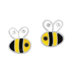 Ohrstecker|Silber Ohrstecker|Elfen Schmuck Bienen Ohrstecker mit Kristallen 925 Silber