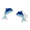 Ohrstecker|Silber Ohrstecker|Elfen Schmuck Blaue Delfin Ohrstecker für Kinder 925 Silber