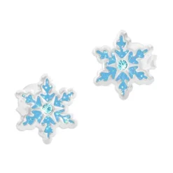 Ohrstecker|Silber Ohrstecker|Elfen Schmuck Blaue Eiskristall Ohrstecker mit Glitzer und Strass 925 Silber
