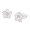 Ohrstecker|Silber Ohrstecker|Elfen Schmuck Blumen Ohrstecker mattiert mit rosa Stein 925 Silber