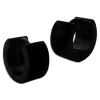 Klapp-creolen|Klapp-Creolen|Elfen Schmuck Breite Herren Creolen mattiert schwarz Edelstahl 13 x 7 mm