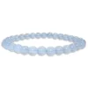 Damenarmbänder|Kugelarmbänder|Elfen Schmuck Chalcedon Kugel Armband durchsichtig-blau 6 mm 18,5 cm