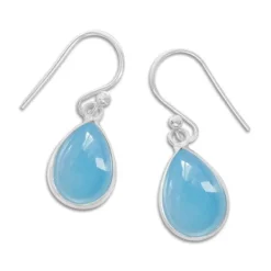 Ohrhänger|Edelstein Ohrringe|Elfen Schmuck Chalcedon Ohrringe Tropfen 925 Silber
