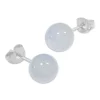 Ohrstecker|Edelstein Ohrringe|Elfen Schmuck Chalcedon Ohrstecker durchsichtig-blau 8 mm 925 Silber