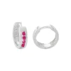 Klapp-creolen|Klapp-creolen|Elfen Schmuck Creolen mit rubin roten Strass Steinen 925 Silber