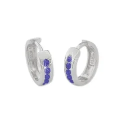 Klapp-creolen|Klapp-creolen|Elfen Schmuck Creolen mit safir blauen Steinen 925 Silber