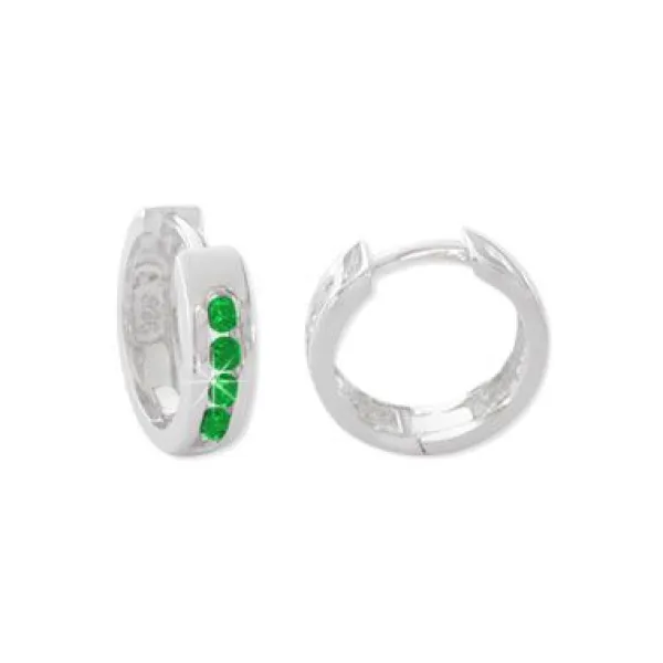 Klapp-creolen|Klapp-creolen|Elfen Schmuck Creolen mit smaragd grünen Steinen 925 Silber