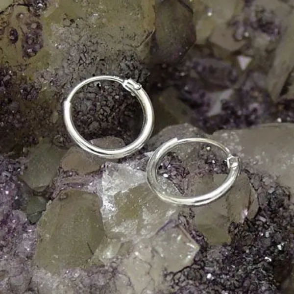 Creolen|Creolen|Elfen Schmuck Creolen 925 Silber 12 mm