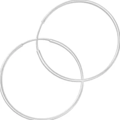 Creolen|Silber Creolen|Elfen Schmuck Creolen 925 Silber 70 x 1,2 mm
