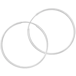 Creolen|Silber Creolen|Elfen Schmuck Creolen 925 Silber 50 x 1,2 mm