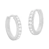 Klapp-creolen|Silber Klapp-Creolen|Elfen Schmuck Damen Creolen mit 9 Zirkonia Strass Steinen 15 mm 925 Silber