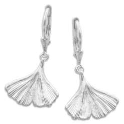 Ohrhänger|Silber Ohrhänger|Elfen Schmuck Damen Ohrringe Klapp-Brisur mit Ginkgo 925 Silber