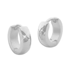 Klapp-creolen|Klapp-creolen|Elfen Schmuck Edelstahl Creolen gewölbt glänzend 12 x 4 mm
