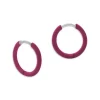 Klapp-creolen|Klapp-Creolen|Elfen Schmuck Edelstahl Creolen 16 x 2 mm mit Überzug in beere pink