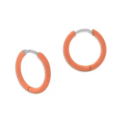 Klapp-creolen|Klapp-Creolen|Elfen Schmuck Edelstahl Creolen 16 x 2 mm mit Überzug in neon orange