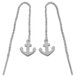 Durchzieher|Ohrhänger|Elfen Schmuck Edelstahl Durchzieher mit Anker