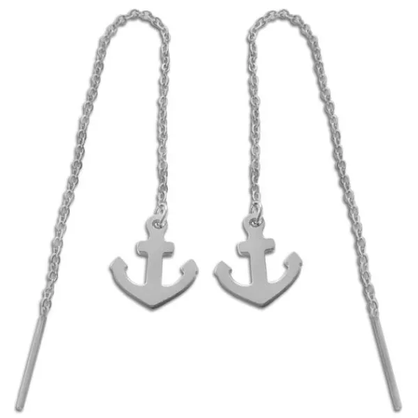 Durchzieher|Ohrhänger|Elfen Schmuck Edelstahl Durchzieher mit Anker