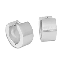 Klapp-creolen|Klapp-Creolen|Elfen Schmuck Edelstahl Herren Ohrringe Klapp-Creolen 13 x 7 mm mattiert